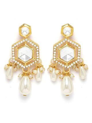 Pearl Beaded Polki Kundan Choker Necklace Set for Women