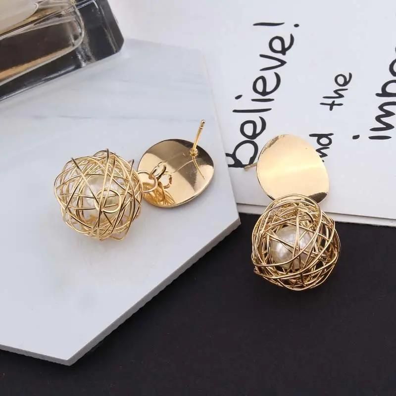 Dangle Gold Double Disk Earrings For Women and Girls