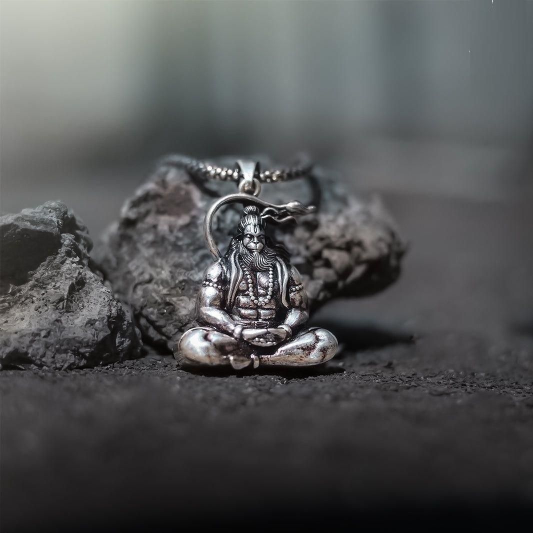 Hanuman Silver Locket With Chain #SpiritualCollection