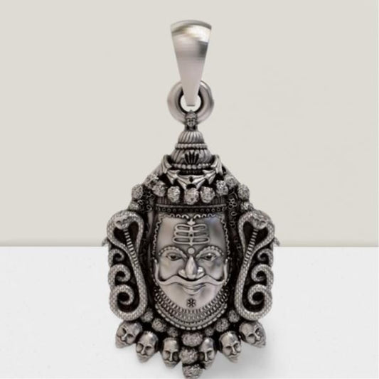 Silver Mahakal Pendant With Chain #SpiritualCollection