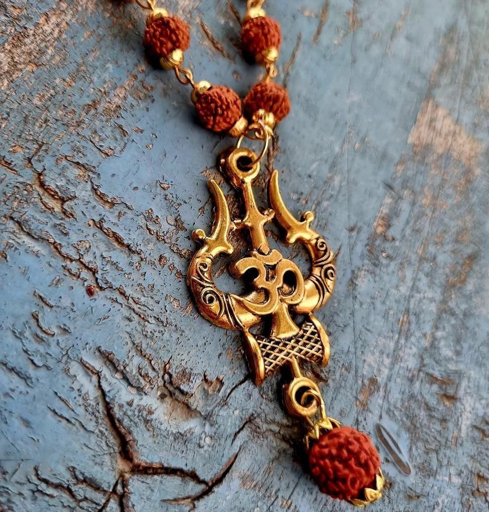 Gleaming Mens Gold Plated Rudraksha Chains #SpiritualCollection