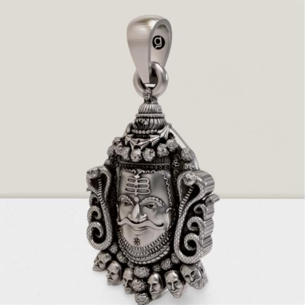 Silver Mahakal Pendant With Chain #SpiritualCollection