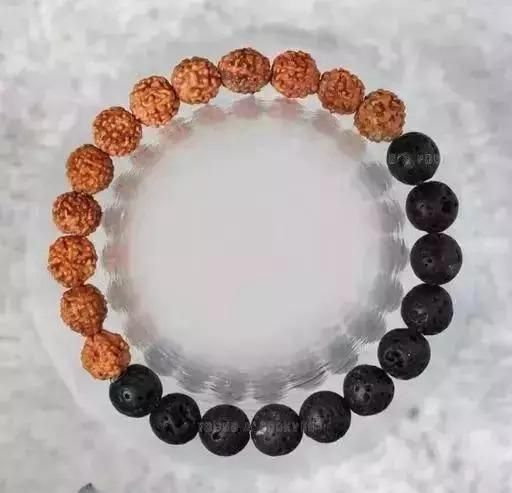 Authentic 5 Mukhi Rudraksha With Black Agate Beaded Bracelet #SpiritualCollection