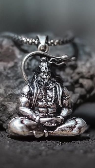 Hanuman Silver Locket With Chain #SpiritualCollection