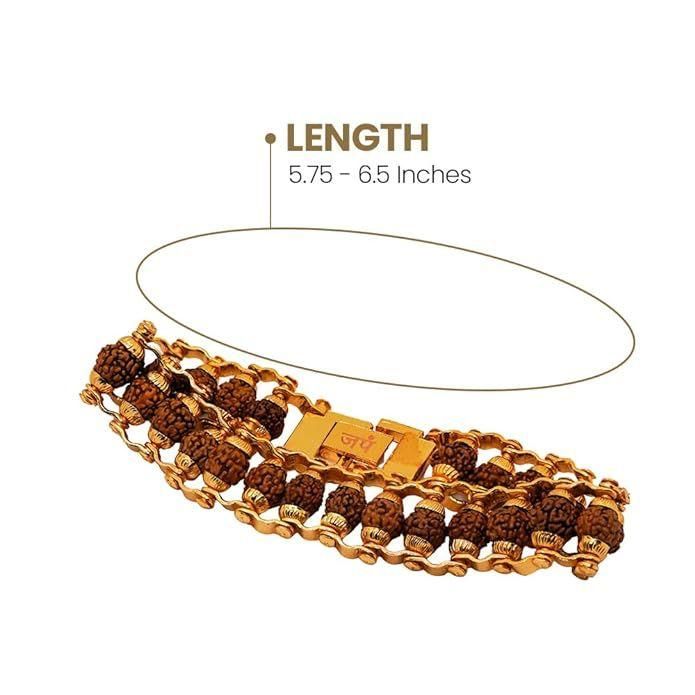 Genuine Paanch Mukhi Modern Rudraksha Bracelet With Gold Plating #SpiritualCollection