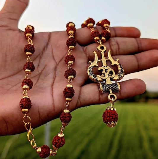 Gleaming Mens Gold Plated Rudraksha Chains #SpiritualCollection