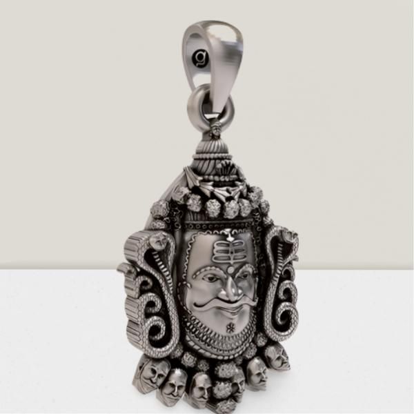 Silver Mahakal Pendant With Chain #SpiritualCollection